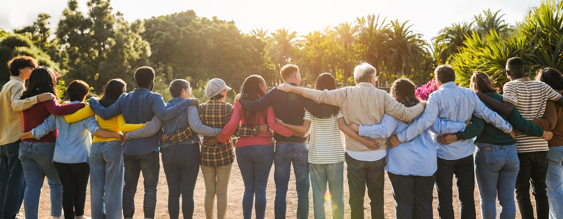 a group of people hugging